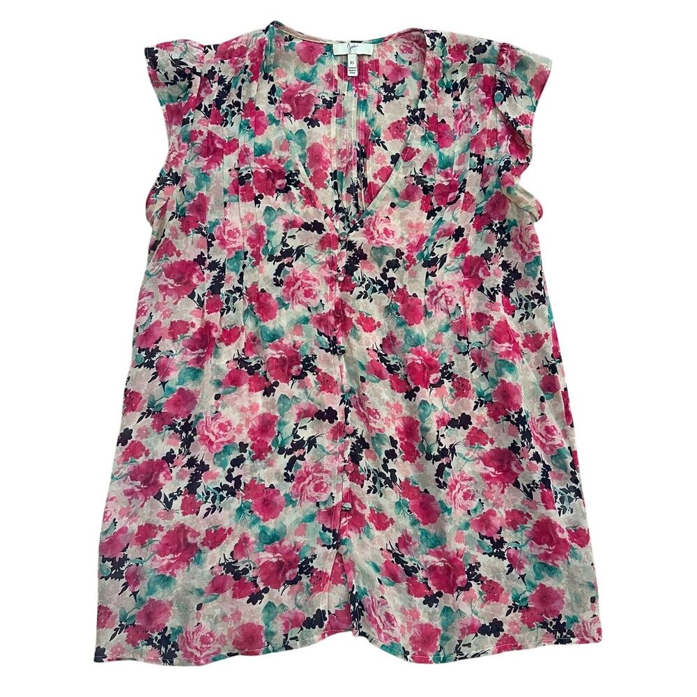 Joie Silk Floral Sleeveless Blouse, Size XS